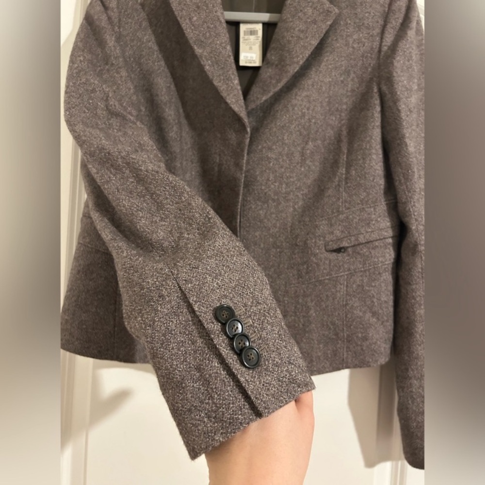 NWT Ann Taylor Textured Brown Blazer Wool Rayon Blend
Button Front Blazer Sz 8 - Picture 4 of 12